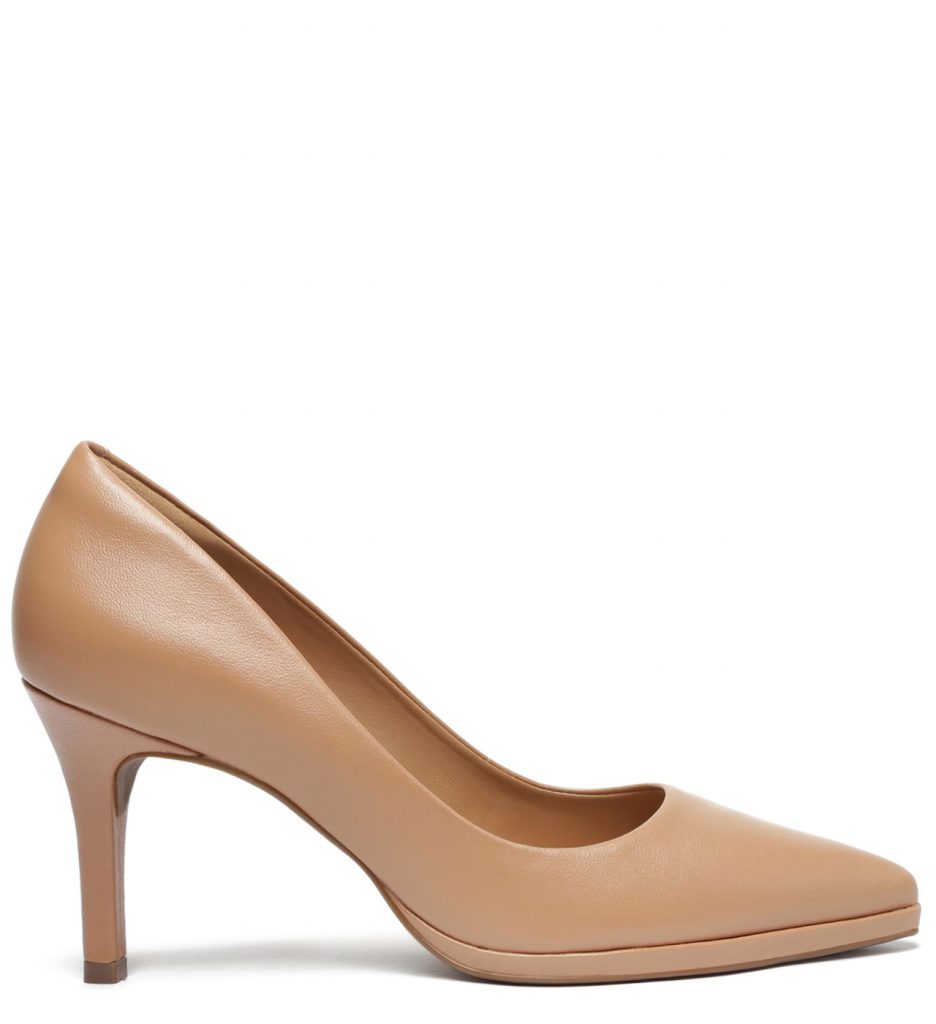 Scarpin Bico Fino Nude Couro Arezzo Arezzo Normandia SP